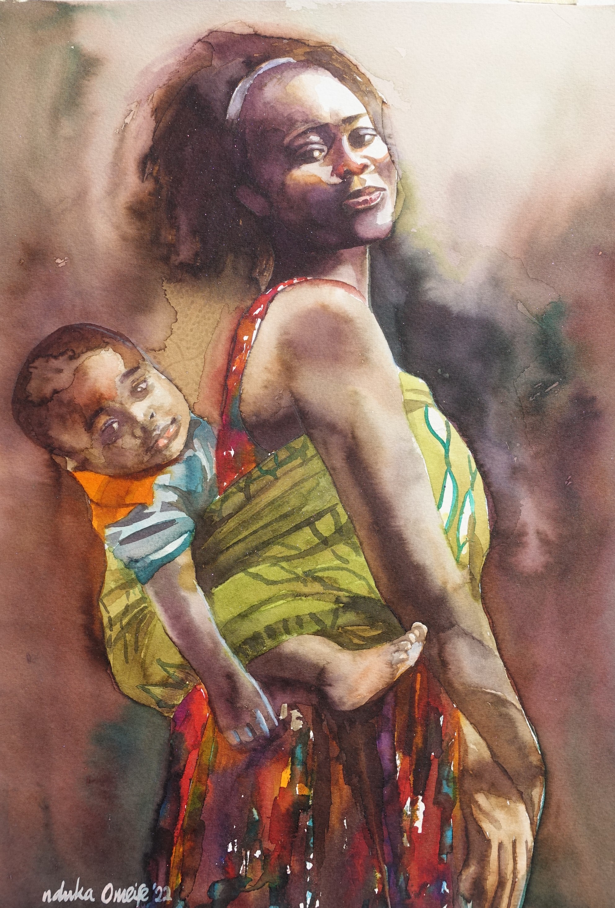 Motherhood study, artwork by Nduka Omeife